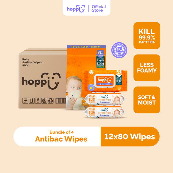 [Carton] Baby Antibacterial Wipes (80 Wipes x 12 Packs)